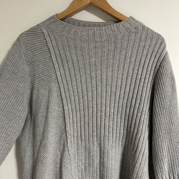 Habitat | Long Sleeve Gray Mock Neck 100% Cotton Knit Sweater - Picture 7 of 12